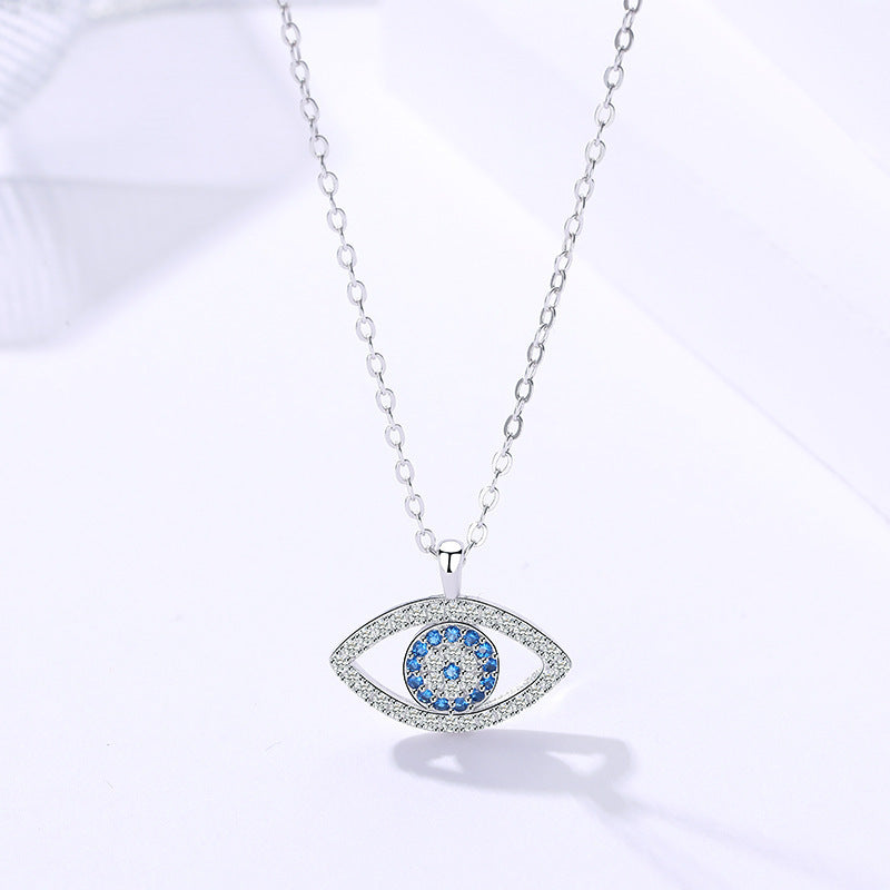 ye Pendant925 Sterling Silver Evil Eye Necklace - Blue Crystal Protection Pendant
