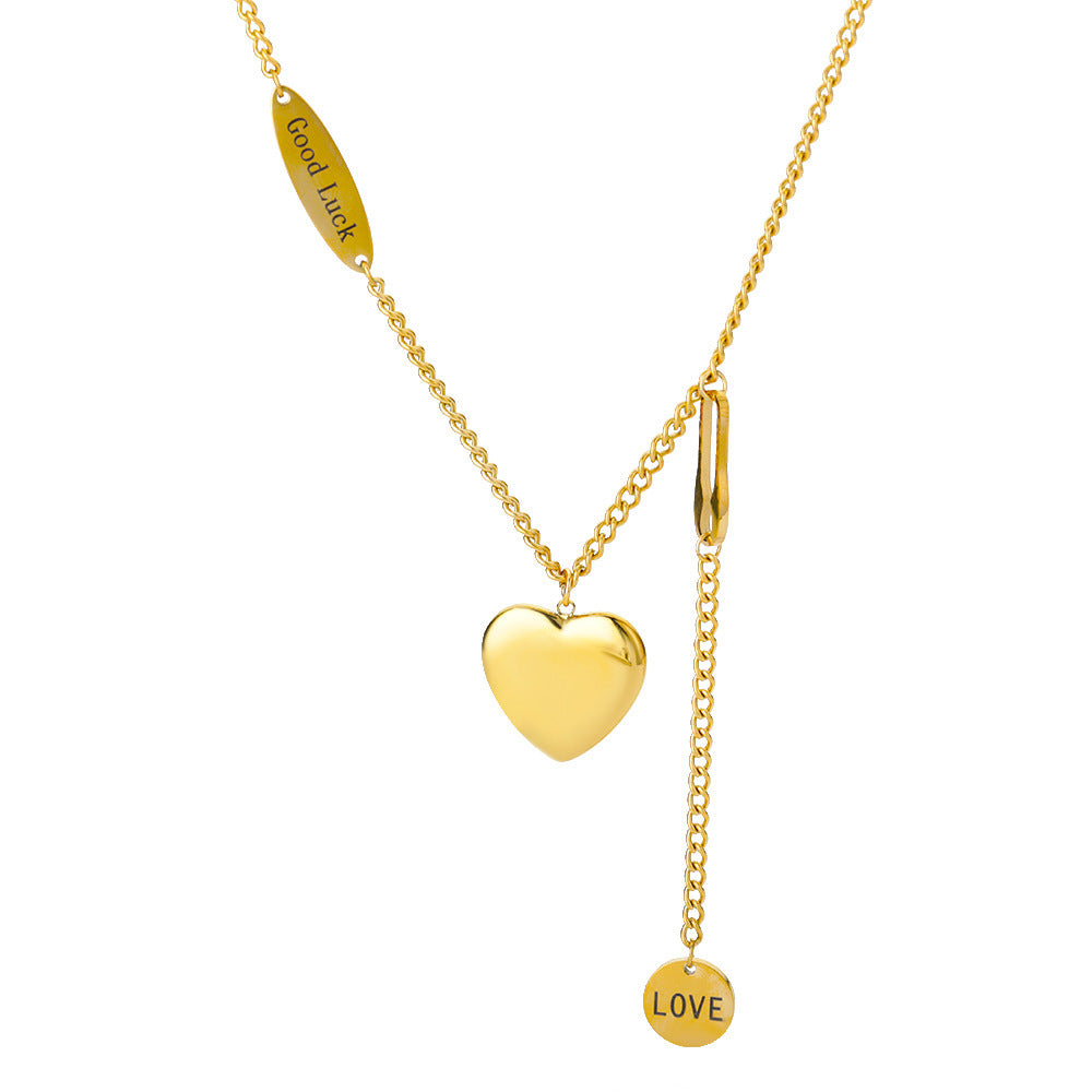 Gold Heart Pendant Necklaces - Stainless Steel Love Chains for Women | Elegant European Jewelry