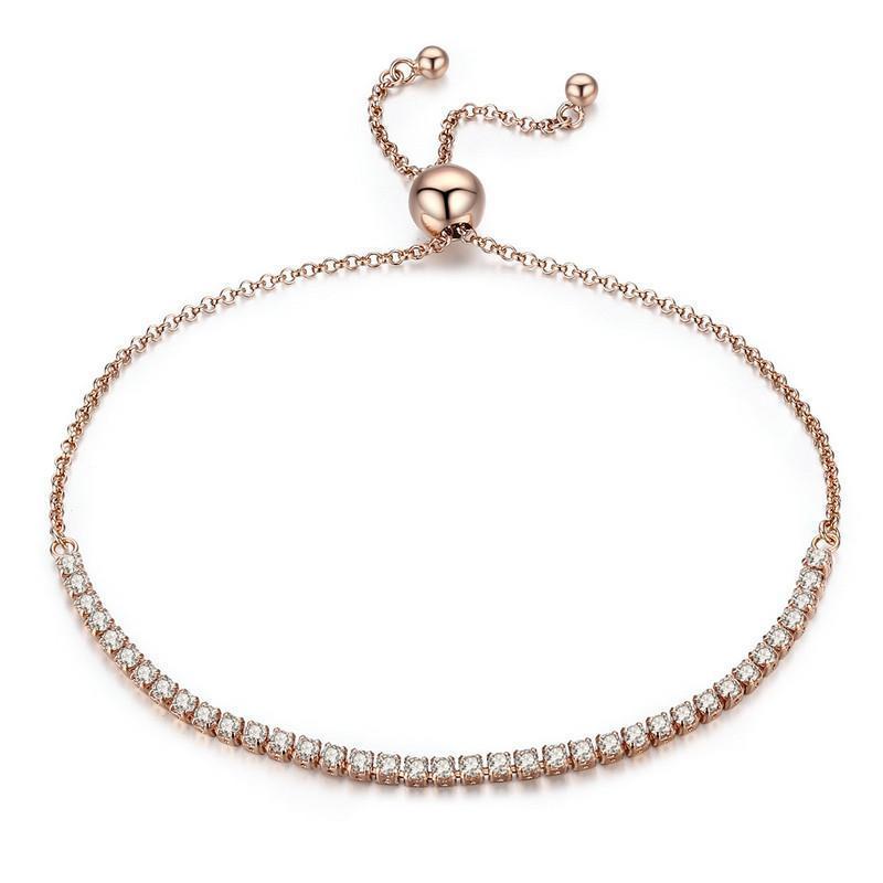 Sparkling Sliding Tennis Bracelet - 925 Sterling Silver & Zircon