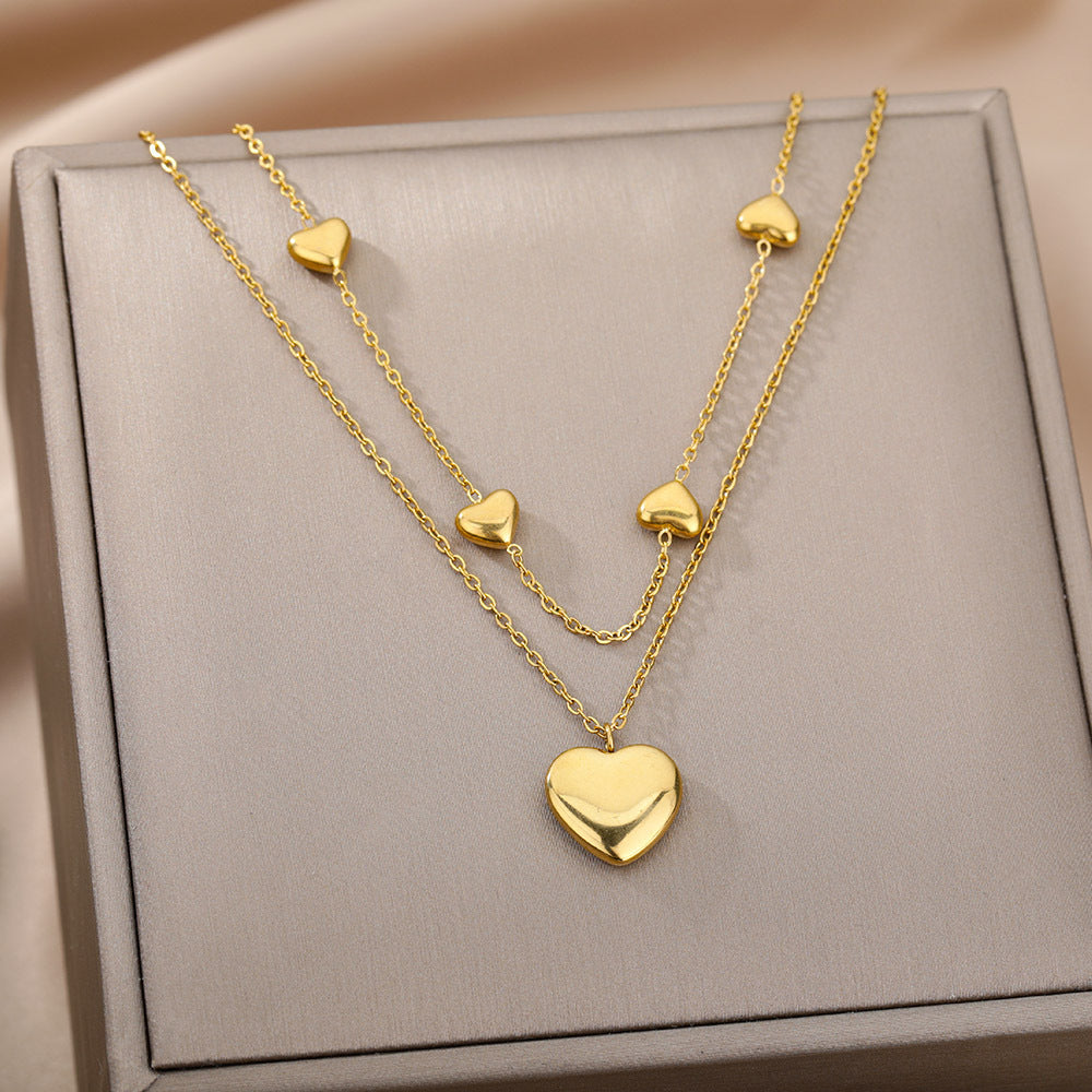 Gold Heart Pendant Necklaces - Stainless Steel Love Chains for Women | Elegant European Jewelry