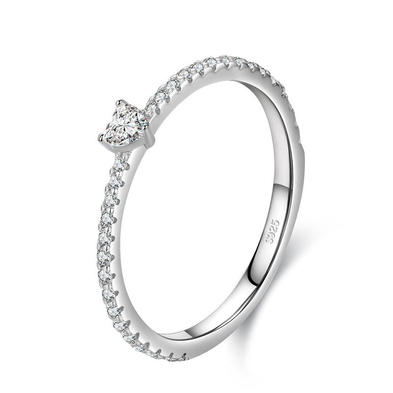 Sterling SilverS925 Romance Ring - Unique Heart Shape with Seiko Precision