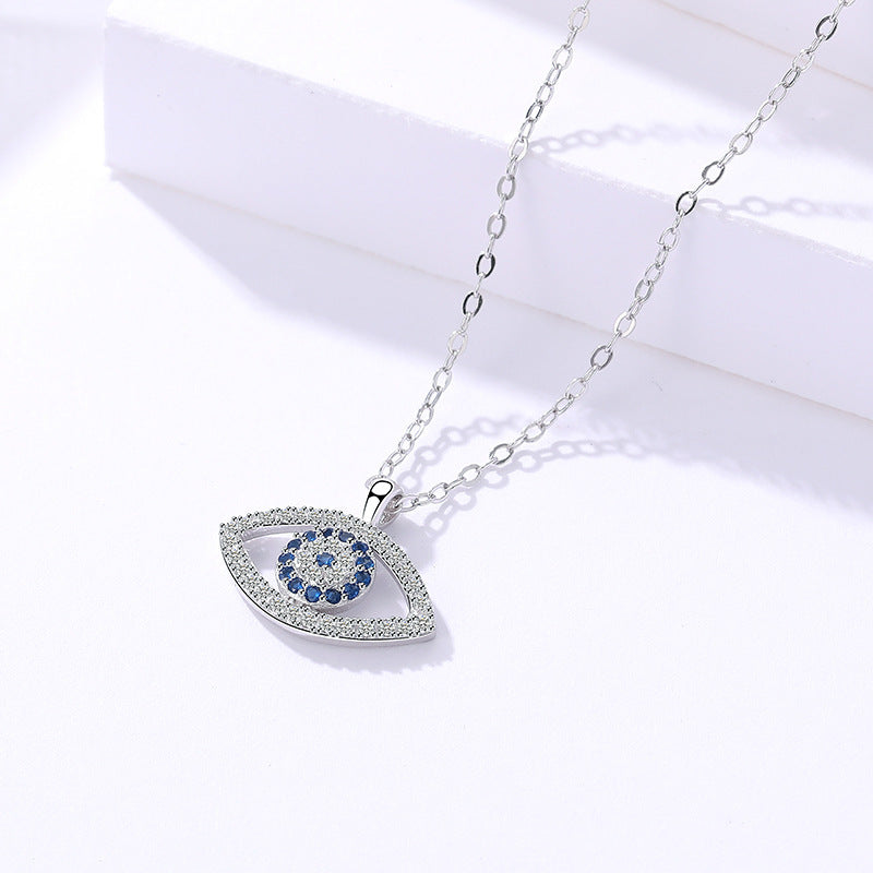 ye Pendant925 Sterling Silver Evil Eye Necklace - Blue Crystal Protection Pendant