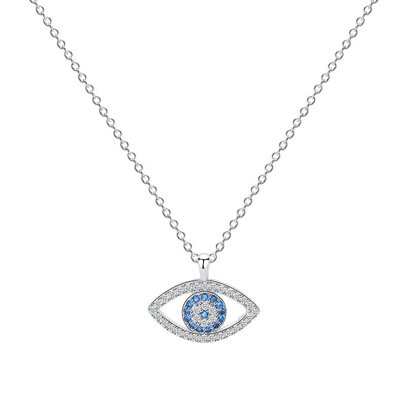 ye Pendant925 Sterling Silver Evil Eye Necklace - Blue Crystal Protection Pendant