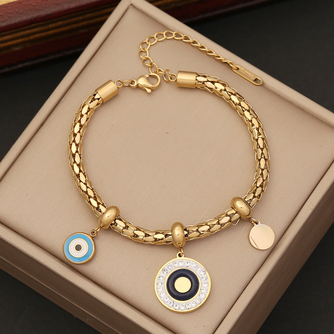 Elegant Gold Plated Stainless Steel Bracelets - European Style | Flower & Symbol Charms for Women