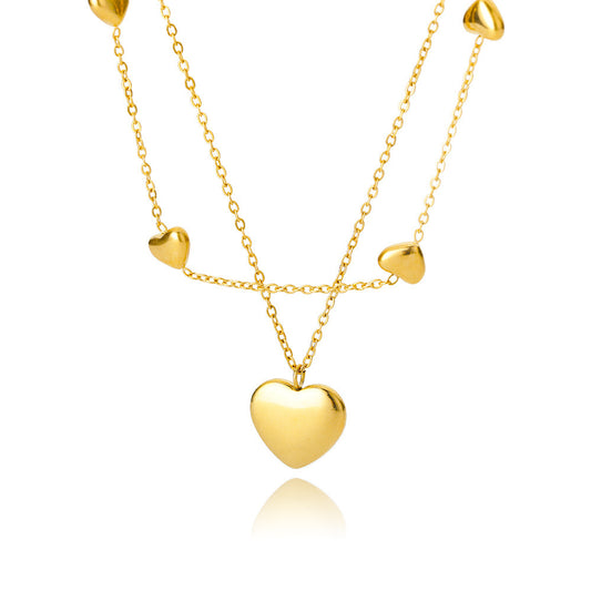 Gold Heart Pendant Necklaces - Stainless Steel Love Chains for Women | Elegant European Jewelry