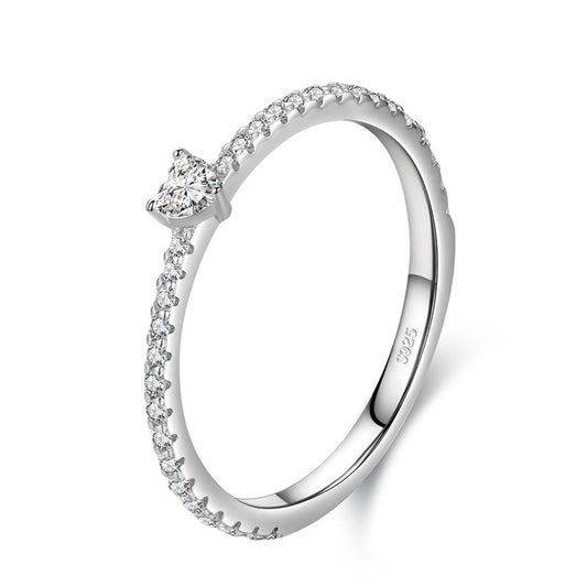 Sterling SilverS925 Romance Ring - Unique Heart Shape with Seiko Precision